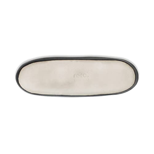 roro Modern Minimalist Matte Black Oval Pinch Bowls – Handmade Ceramic Stoneware, For Spices, Sauces, Q-Tips, Cotton Buds – Set of 2