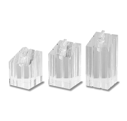 3 Piece Acrylic Ring Display Stand Ring Holder Jewelry Display Holders Showcase (Clear) - color: Clear