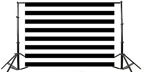AOFOTO 10x8ft Black and White Striped Photography Backdrop Streak Texture Stripes Background for Photos at Wedding Birthday Party Kid Bride Adult Photo Studio Props Baby Shower Banner Decoration Vinyl - size: 10x8ft