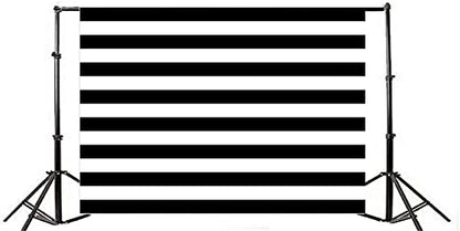 AOFOTO 10x8ft Black and White Striped Photography Backdrop Streak Texture Stripes Background for Photos at Wedding Birthday Party Kid Bride Adult Photo Studio Props Baby Shower Banner Decoration Vinyl - size: 10x8ft