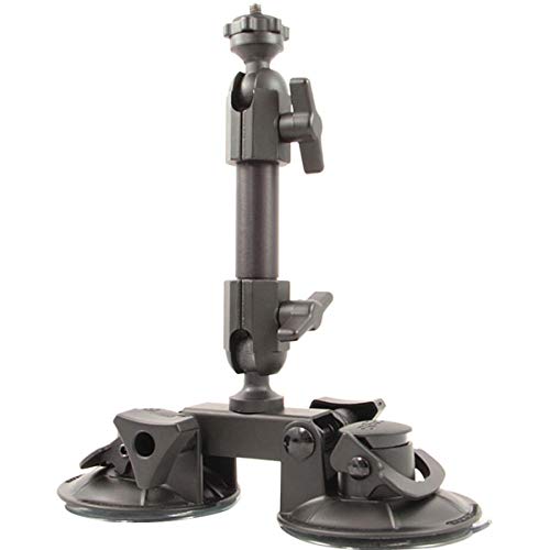 Delkin Devices Fat Gecko Dual Suction Camera Mount - Powerful Suction Cup Camera Mount for Car, Motorcycle, Desk, Window | Secure and Adjustable Action Camera Holder for Video Recording - style: Fat Gecko Double