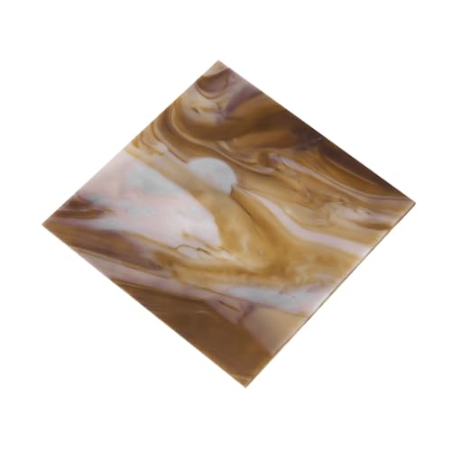 MECCANIXITY Stained Glass Sheet Mosaic Tile 3.9 Inch x 3.9 Inch Dark Brown Stained Glass Sheets for Crafts DIY, Art Project - color: Dark Brown