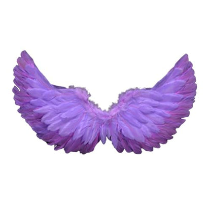 Fairy Wings Angel Feather Wings with Elastic Straps Costume Cosplay Photography Props Halloween Supplies - color: Light Purple, size: 31.5"X15.75"