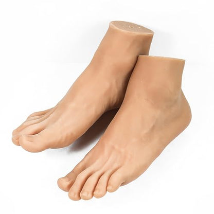 1 Pair Silicone Lifesize Male Mannequin Foot with Bone Display Jewerly Sandal Shoe Sock Display Art Sketch （4201） ( Size : Silicone ) - size: Silicone