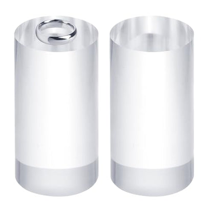uxcell 2pcs Acrylic Cylinder Display Blocks, 40 x 80 mm/1.6" x 3.1" Clear Jewelry Display Base Polished Cube Riser Stand Display Holder Base for Ring Jewelry Cosmetics - size: 40 x 80mm