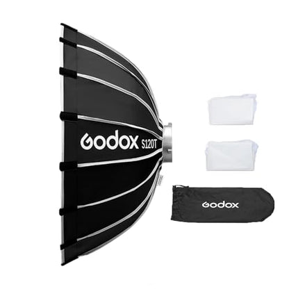 Godox S120T 120cm/47.2in Quick Release Umbrella Softbox Professional Foldable Softbox with Standard Bowen Mount & Diffusers for Photography Studio Photography Portrait Live Stream - size: 47.2 inch Softbox