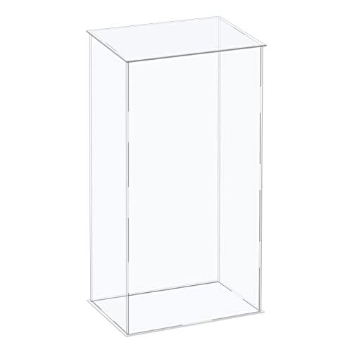 MECCANIXITY Acrylic Display Case Plastic Box Cube Storage Box Clear Assemble Showcase 4.3x4.3x16.1 Inch for Collectibles - size: 4.3x4.3x16.1 Inch