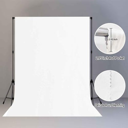 White Screen Backdrop for Photography 5x7ft Zoom Meeting, Game Live Steaming and Photo Studio Shooting Props - color: White, size: 5x7ft