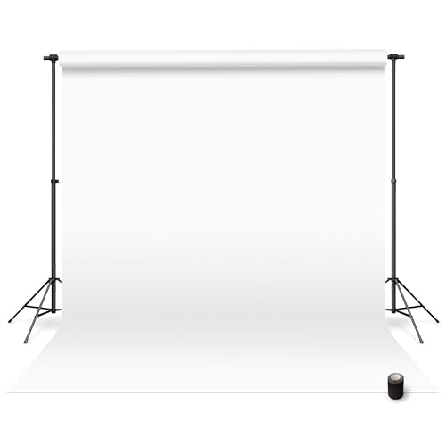 Denny Mfg - Seamless Paper Backdrop for Photoshoot with Free Gaffer Tape – True White Photography Paper Roll Background with Matte Finish for Studio, Video & Content Creation – (53 in x 36 ft) - color: True White, size: 53 in x 36 ft