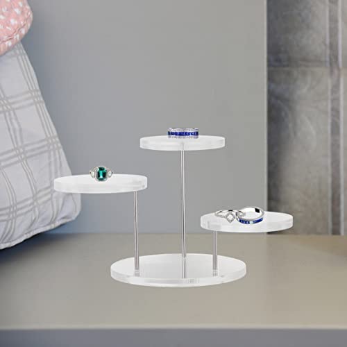 ULTECHNOVO Acrylic Display Stand 3X3 Inch Clear Riser for Home & Retail Showcase Compact Multi-Layer Display Shelf for Rings Necklaces Bracelets Watches