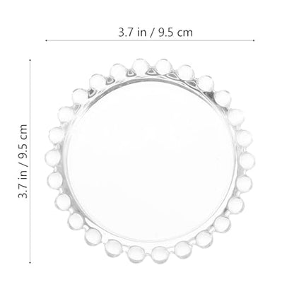 Angoily Glass Pearl Beaded Jewelry Jewelry Tray Small Decorative Ring Holder Photography Prop for Vanity and Desk