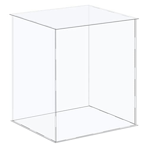 MECCANIXITY Acrylic Display Case Plastic Box Cube Storage Box Clear Assemble Showcase 14.1x12.2x16.1 Inch for Collectibles - size: 14.1x12.2x16.1 Inch