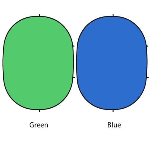 5x6.6ft/1.5×2m Chromakey Backdrop, 2-in-1 Green Screen and Blue Screen, Collapsible Pop Up Reversible Background for Photography Studio, Live Streaming, Video Shooting, YouTube(Green/Blue) - color: Green/Blue, size: 5x6.6ft