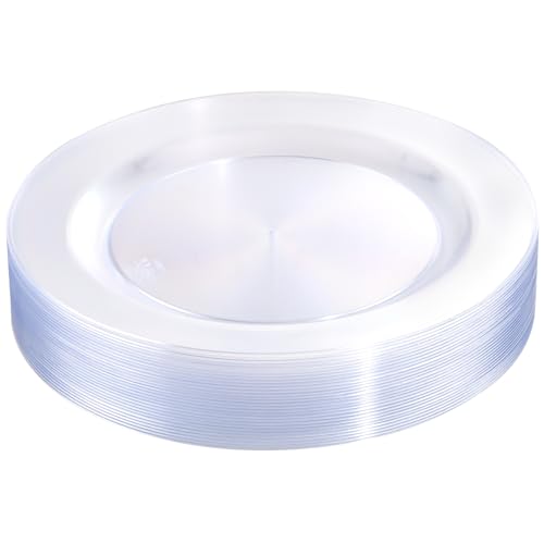 bUCLA 30PCS Clear Plastic Dinner Plates Disposable - 10.25" Heavy Duty Clear Plastic Plates for Party & Wedding - color: 10.25Inch-30pcs-Clear