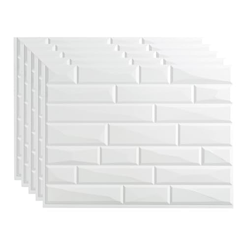 FASÄDE Vista Decorative Vinyl 18in x 24in Backsplash Panel in Matte White (5 Pack) - color: Matte White, size: 5 Pack