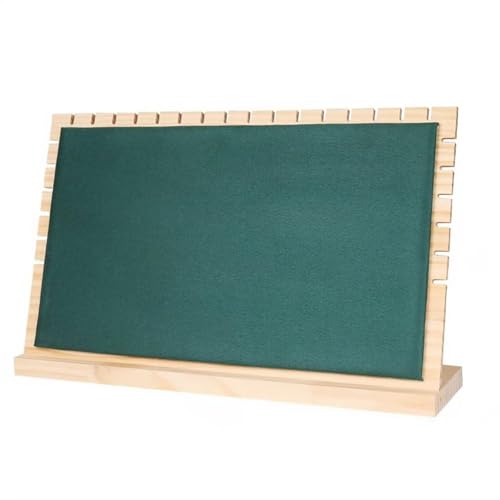 15.5"x8.8" Horizontal Necklace Jewelry Display Stand with Flannelette Soft Mat Wood Necklace Pendant Chain Jewelry Tabletop Display Storage Holder for Vendors Exhibitor Craft Shows - color: Green, size: Extra Large