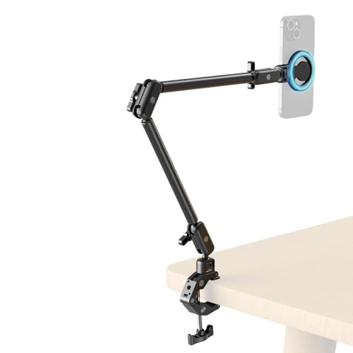 SMALLRIG Desktop Clamp Magic Arm Kit for MagSafe for iPhone, 55cm / 21.6" Two-Stage Adjustable Flexible Arm with Secure Grip for Smartphone, Webcam, Action Cameras - 5626 - style: Double Ball Joints for MagSafe