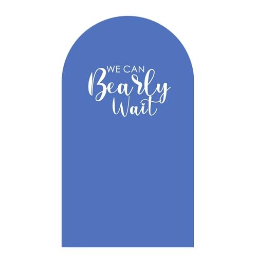 Lake Blue Arch Backdrop Stand Covers Baby Shower Party Decorations We Can Bearly Wait Theme Arches Background Fabric Cover Birthday Parties Banquets Decor Props (2.2x5FT) - color: Kp-gx-2355, size: 2.2ftx5ft (Only Cover)