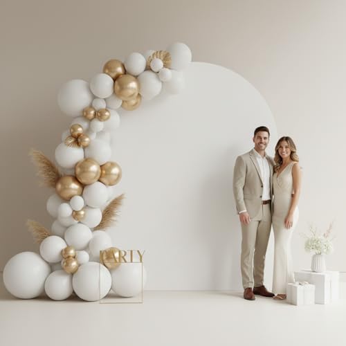 Double Sided 7.2FT White Arch Backdrop Cover Spandex Fitted Stretchy Arch Covers for Wedding Birthday Party Bridal Baby Shower Ceremony - color: White, size: 7.2FT