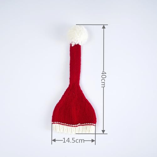 Christmas Newborn Baby Photo Shoot Props Outfits Crochet Clothes Santa Claus Red Hat Pants Photography Props - color: Red Hat