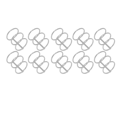 3 Ring Metal Loose Leaf Binders Stainless Steel Book Rings Photo Album Binding Spines for Notebook Travel Diary 10Pcs (30mm) - size: 30mm
