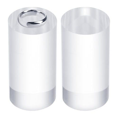 uxcell 2pcs Acrylic Cylinder Display Blocks, 30 x 60 mm/1.2" x 2.4" Clear Jewelry Display Base Polished Cube Riser Stand Display Holder Base for Ring Jewelry Cosmetics Crafts - size: 30 x 60mm