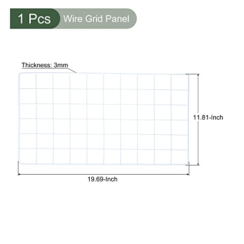 YOKIVE Iron Wire Grid Panel, Decorative Panels Board | Photo Pictures Display Holders Hanging Frame for Home Office (White, 20"x12") - color: White, size: 20"x12"