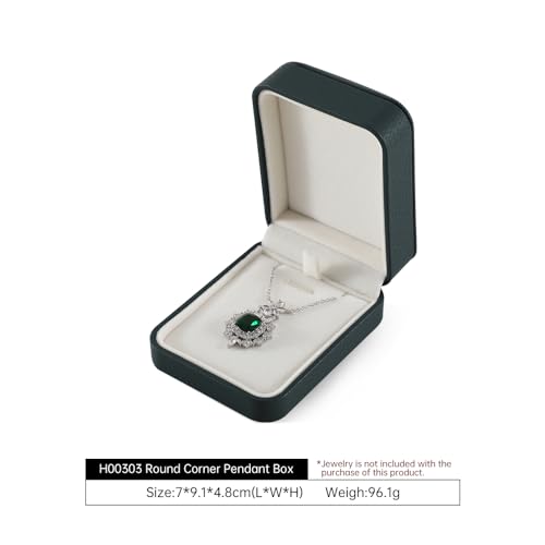 Pendant Necklace Box, Leather Mens Jewelry Box, Necklace Gift Box For Engagement,Wedding,Anniversary,Birthday,Valentine'S Day - color: Green, size: Pendant Box