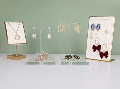 Acrylic earring display risers for selling, Transparent jewelry display riser stand, clear ring riser tray for boutique store selling, Jewelry photo props【3.15 L x3.15 W x0.39 H inch 2pcs】 - size: 3.15 L x3.15 W x0.39 H inch 2pcs