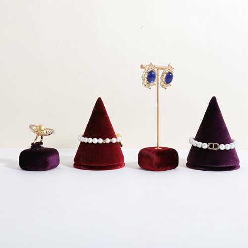 Cute Single Ring Holder for selling, Velvet Ring Display Stand for Jewelry Show, Jewelry Storage Display【Purple】 - color: Purple