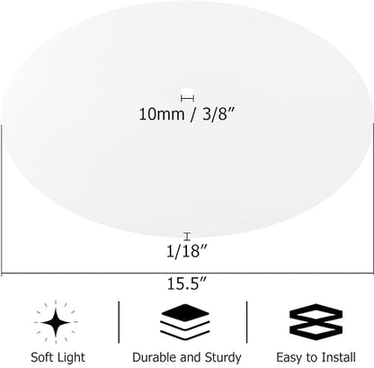 GOSO 2 PCS Round White Acrylic Lampshades Diffuser 15.5" Diameter with 3/8" Center Hole- Lampshades for Table Lamps Pendants Light Lampshade Fits 16-19" Openings Frosted Frosted Diffuser Lamp Shades - size: 15.5*15.5 inch-2 pcs