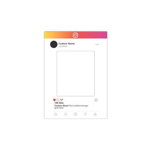 Vispronet Custom Instagram Selfie Frame – 21in x 29in Instagram Photo Booth Frame – Picture Props for Birthday, Graduation, & Parties – Picture Selfie Made from Corrugated Plastic – Fits 1-2 People