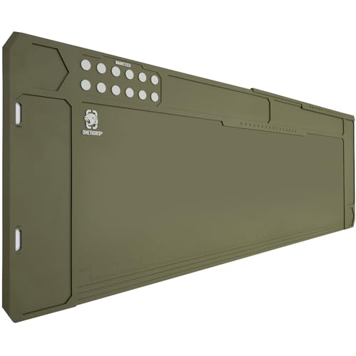 OneTigris Gun Clean Mat Magnectic for Table, Extra Large 48"x16" Anti-Slip Rubberized Repair Mat for Gun Parts, Protects Work Surface from Solvents and Oils - color: brown