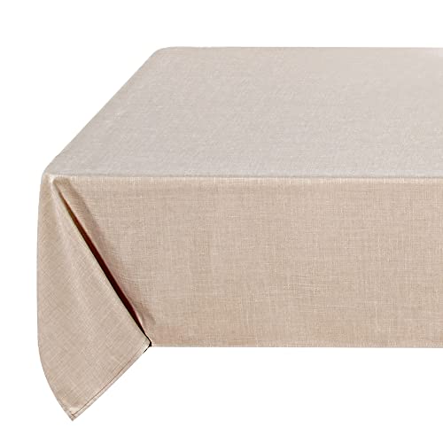 Fitable Linen Textured Tablecloth Washable Fabric Rectangle Table Cloth for 8 Foot Tables, Holiday Table Cover for Kitchen Dining, Party, Farmhouse (Beige, 54 x 108 Inch) - color: Beige, size: 54" x 108" (Rectangular)