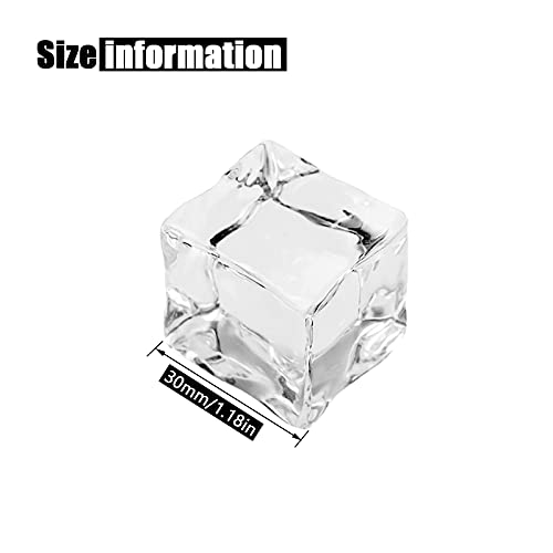 Fake Ice Cubes, 30 mm 25 PCS Artificial Acrylic Crystal Diamonds for Vase Fillers,Table Scatter, Party Favor, Wedding Decoration, Photography Props, Food Display, DIY crafts - color: 30MM-25PCS