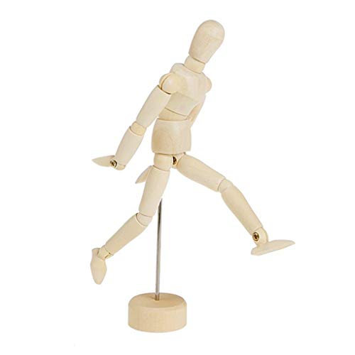 12 Inch Artists Wooden Manikin Flexible Jointed Mannequin Body Human Figure Articulated Model Wood Male Mannequin Doll for Home Office Desk Decoration Sketching Drawing Painting Supplies - color: 12 inch Manikin