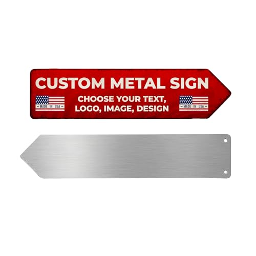 Custom Right Arrow Metal Sign by BCB Print - Personalized Directional Sign with Your Photo, Text or Logo | Weatherproof Arrow Yard Display for Indoor & Outdoor | Made in USA | Multiple Sizes - color: Right Arrow Metal Sign