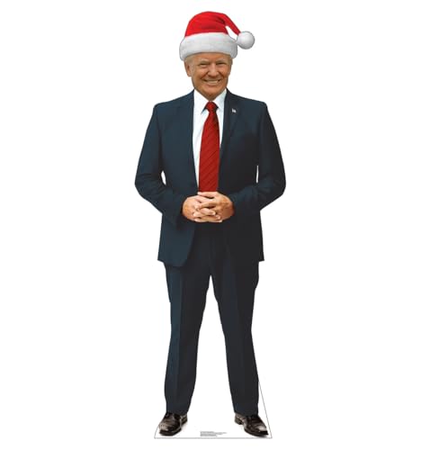 Cardboard People President Donald Trump in Santa Hat Life Size Cardboard Cutout Standup - color: President Donald Trump Santa Hat Standee
