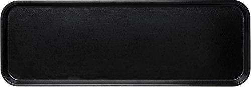 Carlisle FoodService Products Market Tray, Fiberglass Serving Platter for Food, Commercial and Home Use to Serve and Display, 8.75" x 25.5", 12 Count, Ebony