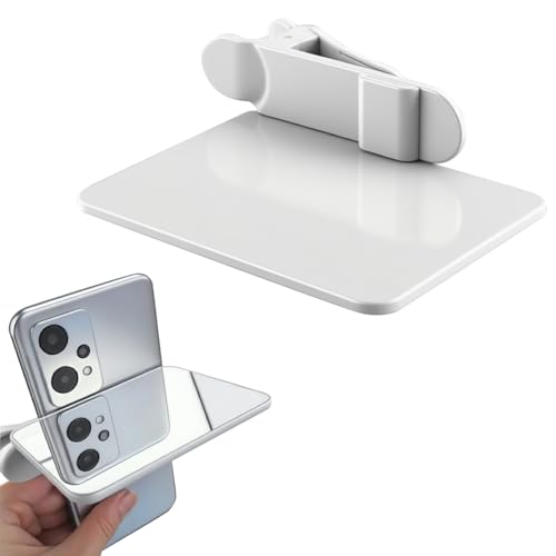 Sky Mirror Reflection Selfie Clip Kit 2-in-1 Mirror & Reflection Filter Compatible with iPhone/Android Rear Camera Selfie Tool for TikTok and Travel Photography White