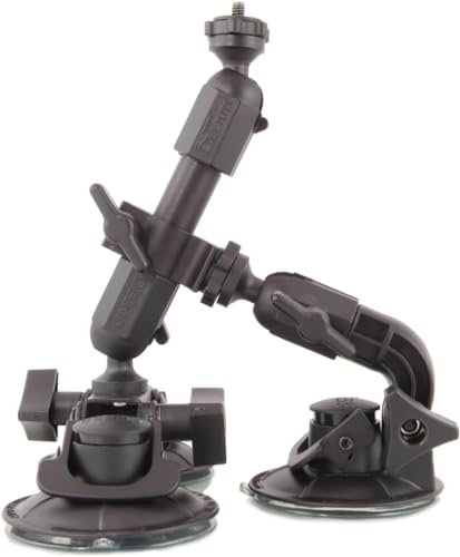 Delkin Devices Fat Gecko Triple Suction Camera Mount - Powerful Suction Cup Camera Mount for Car, Motorcycle, Desk, Window | Secure and Adjustable Action Camera Holder for Video Recording - style: Fat Gecko Triple