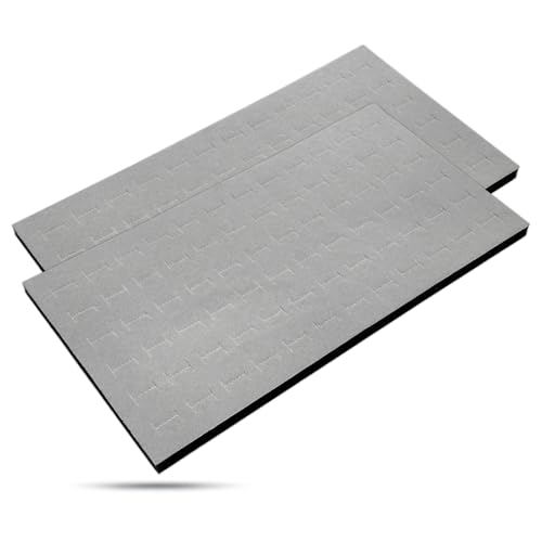 TheDisplayGuys For Your Modern Living 2-Pack 72-Ring Holders Velvet Foam Padding Jewelry Inserts - Tray/Case Liners - Retail Display, Storage (Gray) by The Display Guys - color: Gray, size: Ring Slots - 72
