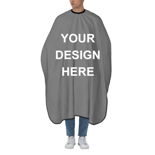 Custom Barber Cape Unisex Salon Hair Cutting Capes Add Your Image Logo Haircut Kit Personalized Stylist Tool - color: Gray