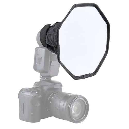 20cm/7.8" Octangle Foldable Flash Diffuser Softbox - Professional Light Softener for Speedlight Cameras with Elastic Band/Storage Pouch (Compatible with Canon/Nikon/Sony/Yongnuo)