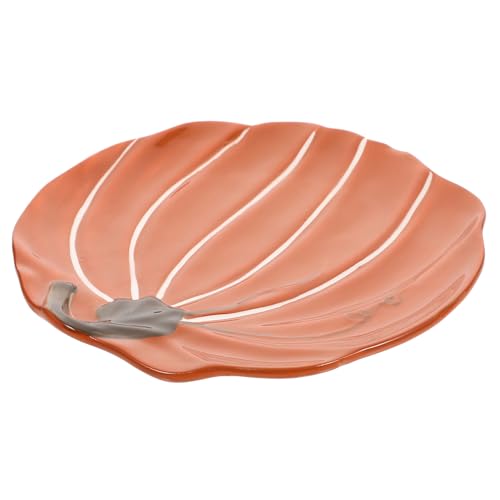 MAGICLULU Ceramic Pumpkin Plate Halloween Salad Dish Retro Food Dinner Plate Hand-painted Glazed Pumpkin Shape for Autumn Harvest and Thanksgiving Tableware