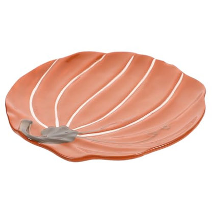 MAGICLULU Ceramic Pumpkin Plate Halloween Salad Dish Retro Food Dinner Plate Hand-painted Glazed Pumpkin Shape for Autumn Harvest and Thanksgiving Tableware