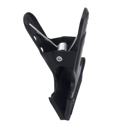 2 Pack 4-1/4" Heavy Duty Spring Clamps Clips, Black Metal Rubber Hinge Clip File Clamps for Photography Background Stands, Home Improvement Projects (2.17" Opening) - color: 2 Pcs Black