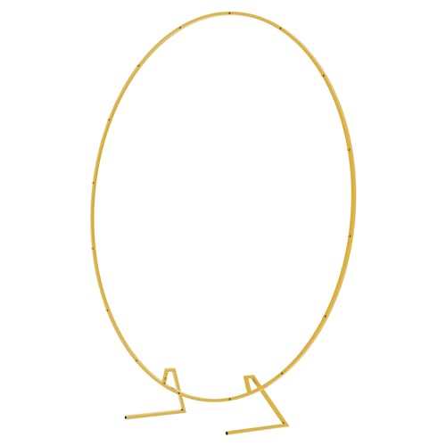 Wokceer Round Backdrop Stand 6.6FT Circle Balloon Arch Frame Circle Backdrop Stand Gold Round Arch for Wedding Birthday Party Bridal Shower Anniversary Event Ceremony Decoration - color: Gold, size: 6.6 ft