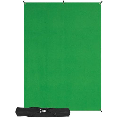 Westcott X-Drop Wrinkle-Resistant Photography and Video Conference Backdrop - Chroma-Key Green Screen Kit (5' x 7') Quick Assemble, Portable Background for Portraits and Headshots