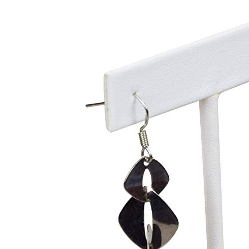 Ikee Design 6 Pcs Set Premium T- Shape Style Earring Display Stand, Earring Stand Jewelry Display for Showroom, Tradeshow, and Showcase, 2 1/2 W x 4 1/2 H in, White Faux Leather - color: White Faux Leather, 4.5" High